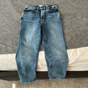 Good American ankle length medium wash jeans, stretch, size 28/6